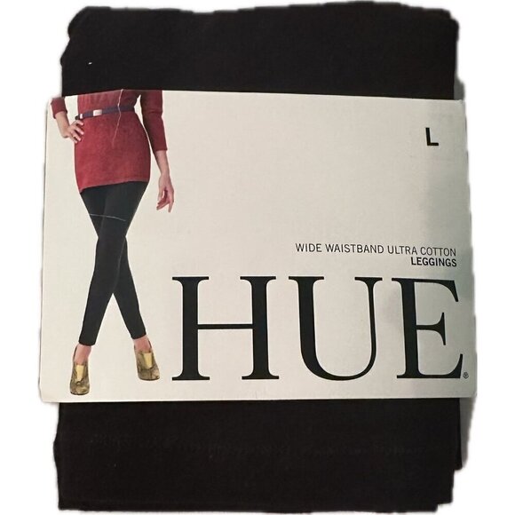 Hue Wide Waistband Leggings- Black- NWT - Picture 1 of 2